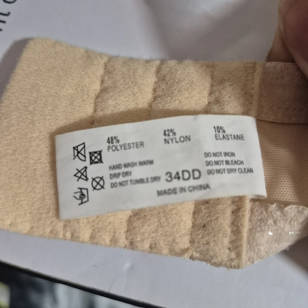 34DD Panache SuperBra 3370 Porcelain Moulded Strapless Underwire‎ Bra Nude